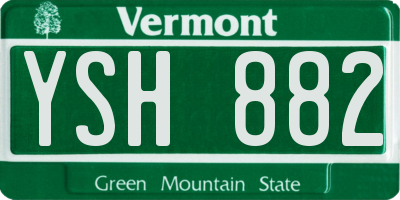 VT license plate YSH882
