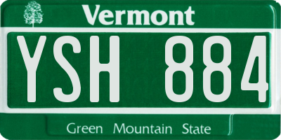 VT license plate YSH884