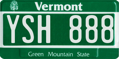 VT license plate YSH888