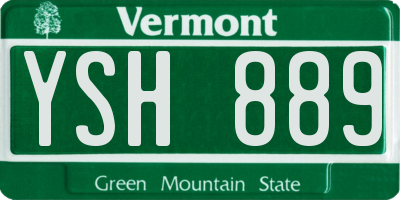 VT license plate YSH889
