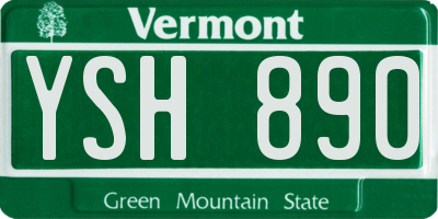 VT license plate YSH890