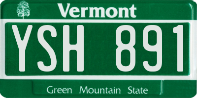 VT license plate YSH891