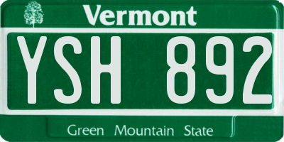 VT license plate YSH892