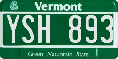 VT license plate YSH893