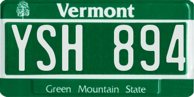 VT license plate YSH894