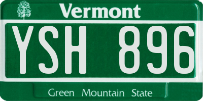 VT license plate YSH896