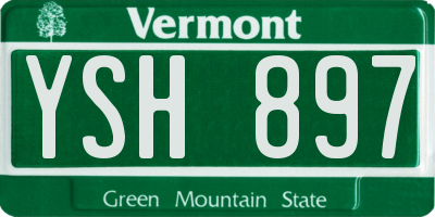 VT license plate YSH897