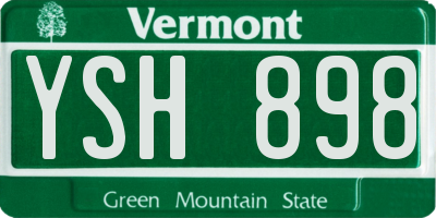 VT license plate YSH898