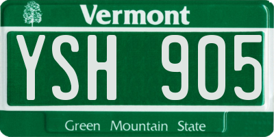 VT license plate YSH905