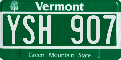 VT license plate YSH907