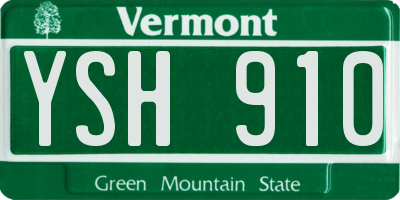 VT license plate YSH910