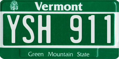 VT license plate YSH911