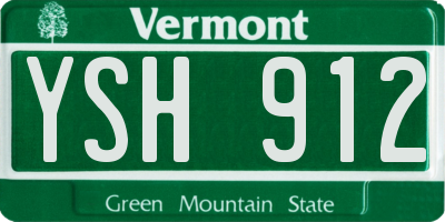 VT license plate YSH912