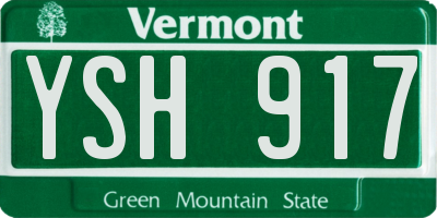 VT license plate YSH917