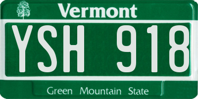 VT license plate YSH918
