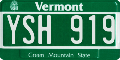 VT license plate YSH919