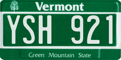 VT license plate YSH921