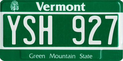 VT license plate YSH927