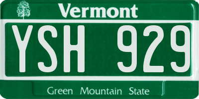 VT license plate YSH929