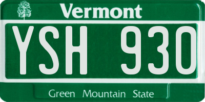 VT license plate YSH930