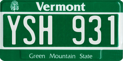 VT license plate YSH931