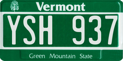 VT license plate YSH937