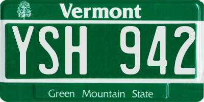 VT license plate YSH942