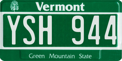 VT license plate YSH944