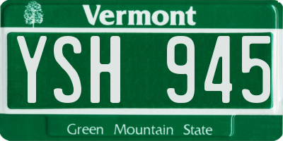 VT license plate YSH945