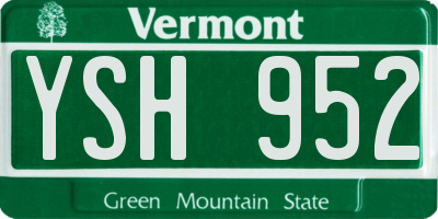 VT license plate YSH952