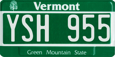 VT license plate YSH955
