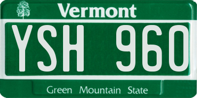 VT license plate YSH960
