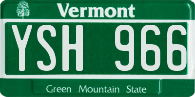 VT license plate YSH966