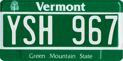 VT license plate YSH967