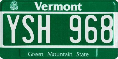 VT license plate YSH968