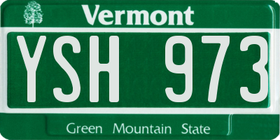 VT license plate YSH973