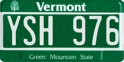 VT license plate YSH976