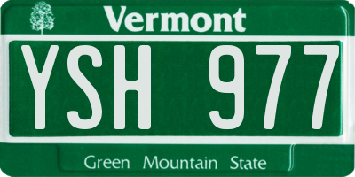 VT license plate YSH977