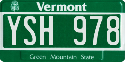 VT license plate YSH978