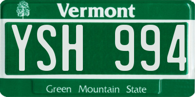 VT license plate YSH994