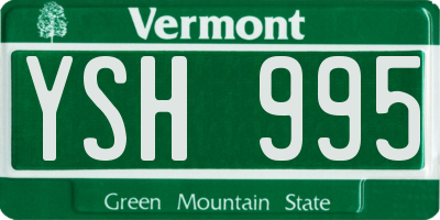 VT license plate YSH995