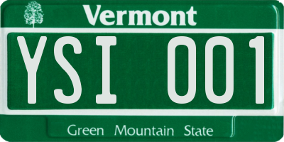 VT license plate YSI001