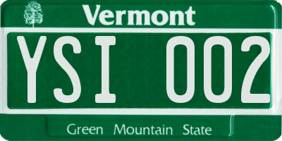 VT license plate YSI002
