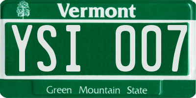 VT license plate YSI007