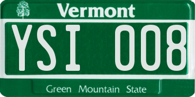 VT license plate YSI008