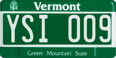 VT license plate YSI009