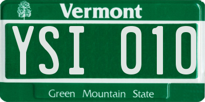 VT license plate YSI010