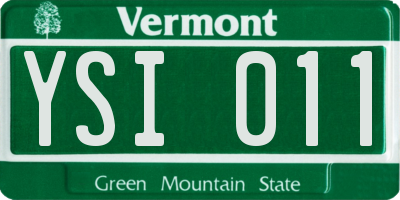 VT license plate YSI011
