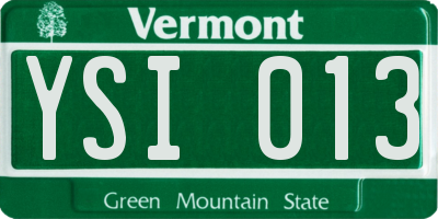 VT license plate YSI013