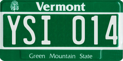 VT license plate YSI014